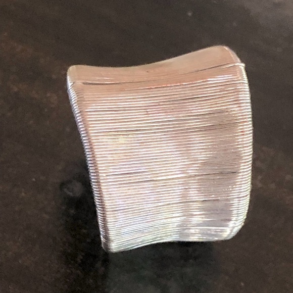 Silver Wrapped Wire Ring Size 10 Adjustable - Picture 4 of 10